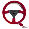 Руль МОМО БЕЗ выноса черный центр красный замша
