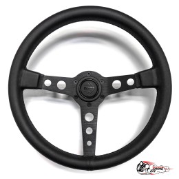 Руль МОМО без выноса black edition черный центр PROTOTIPO (кожа)