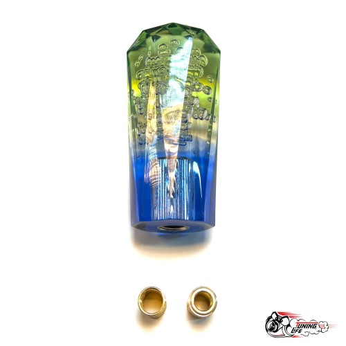 Насадка на ручку КПП дрифтовая 10см 3 цвета кристалл (зеленый белый синий)