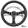Руль МОМО вынос 9см black edition черный центр (кожа)