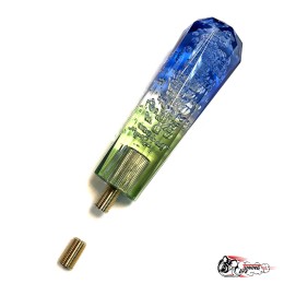 Насадка на ручку КПП дрифтовая 15см 3 цвета кристалл (синий белый зеленый)