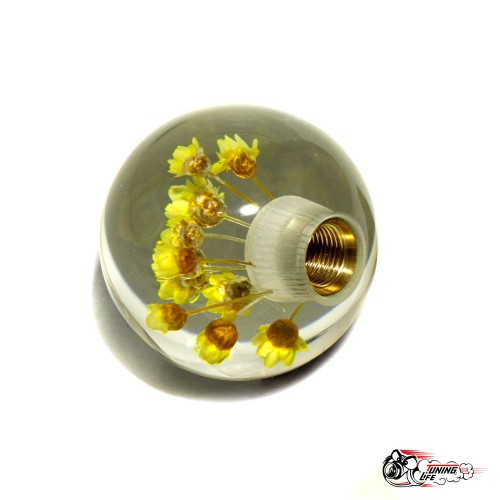 Насадка на ручку кпп шар Цветочки Желтые