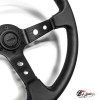 Руль МОМО вынос 9см black edition черный центр (кожа)