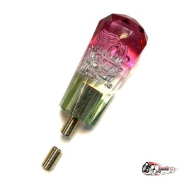 Насадка на ручку КПП дрифтовая 10см 3 цвета кристалл (красный белый зеленый)