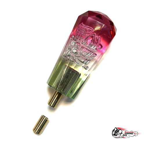 Насадка на ручку КПП дрифтовая 10см 3 цвета кристалл (красный белый зеленый)