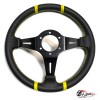 руль МОМО дрифтинг вынос кожа желтые полоски
