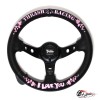 Руль THRASH RACING кожа вынос розовые буквы