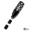 Насадка на ручку КПП сакура на фоне карбон черная 8,5см