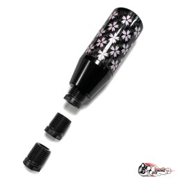 Насадка на ручку КПП сакура на фоне карбон черная 8,5см