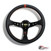 Руль OMP вынос кожа черный (красная полоска)
