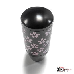 Насадка на ручку КПП сакура на фоне карбон черная 8,5см