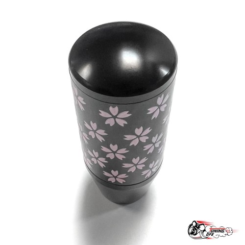 Насадка на ручку КПП сакура на фоне карбон черная 8,5см