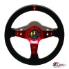 Руль МОМО красный центр красная полоска (Замша)