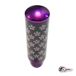 Насадка на ручку КПП сакура на фоне карбон фиолетовая 13см