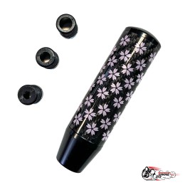 Насадка на ручку КПП сакура на фоне карбон черная 13см