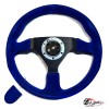 Руль МОМО БЕЗ выноса черный центр синяя замша