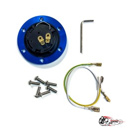 Руль OMP вынос кожа синий центр