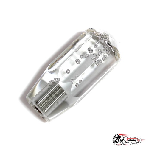 Насадка на ручку КПП дрифтовая 100мм прозрачная граненая