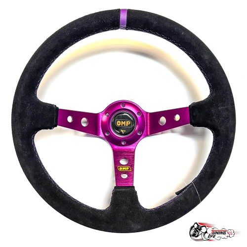 Руль OMP фиолетовый вынос замша