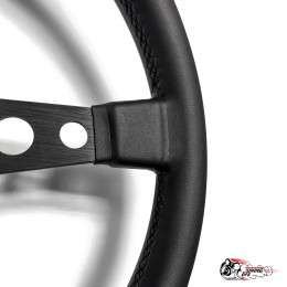 Руль МОМО без выноса black edition черный центр PROTOTIPO (кожа)