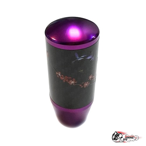 Насадка на ручку КПП мейхуа на фоне карбон фиолетовая 8,5см