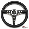 Руль МОМО без выноса black edition черный центр PROTOTIPO (кожа)