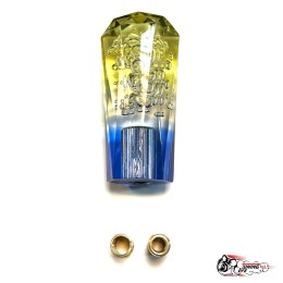 Насадка на ручку КПП дрифтовая 10см 3 цвета кристалл (желтый белый синий)