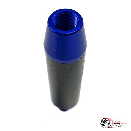 Насадка на ручку КПП мейхуа на фоне карбон синяя 13см