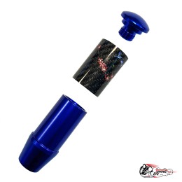 Насадка на ручку КПП мейхуа на фоне карбон синяя 8,5см