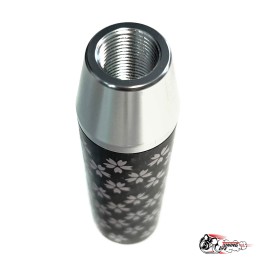 Насадка на ручку КПП сакура на фоне карбон серая 13см