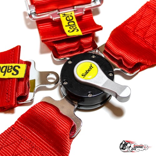 Ремни SABELT КРАСНЫЕ 4 точки (быстросъемные)