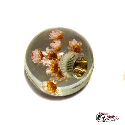 Насадка на ручку кпп шар Цветочки Розовые