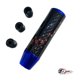 Насадка на ручку КПП мейхуа на фоне карбон синяя 13см