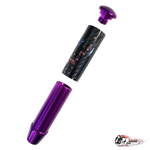 Насадка на ручку КПП мейхуа на фоне карбон фиолетовая 13см