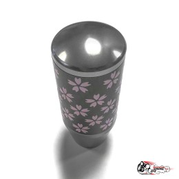 Насадка на ручку КПП сакура на фоне карбон темно-серая 8,5см