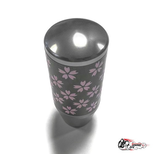 Насадка на ручку КПП сакура на фоне карбон темно-серая 8,5см