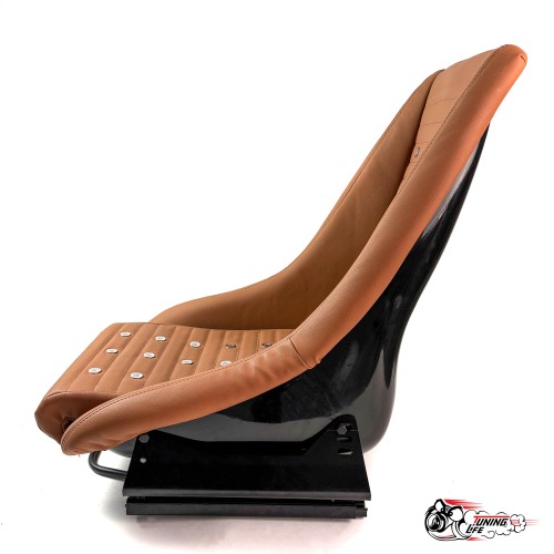 Спортивное сиденье (ковш) Old school (коричневая эко. кожа)