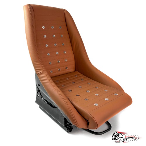Спортивное сиденье (ковш) Old school (коричневая эко. кожа)