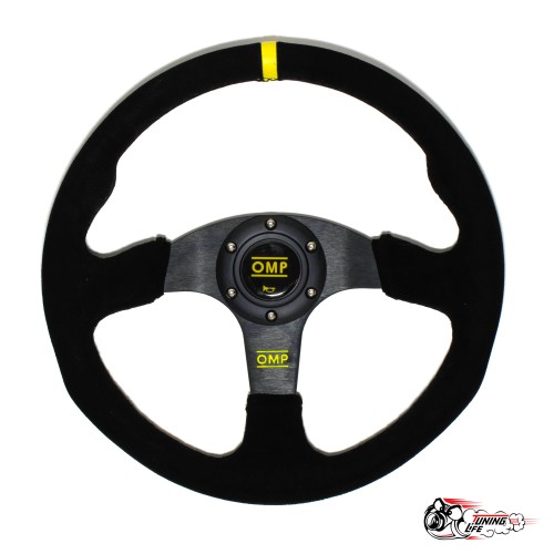 Руль OMP Targa замша желтая полоска
