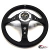 Руль МОМО вынос 9см black edition черный центр (замша)