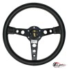 Руль МОМО БЕЗ выноса белая строчка черный центр PROTOTIPO (кожа)