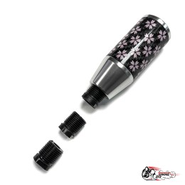 Насадка на ручку КПП сакура на фоне карбон серая 8,5см