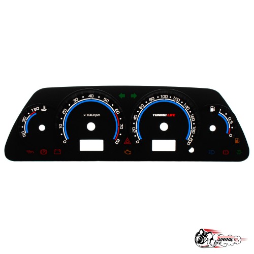 Шкала ВАЗ 2114 ВДО в стиле Приора 2 (синяя)