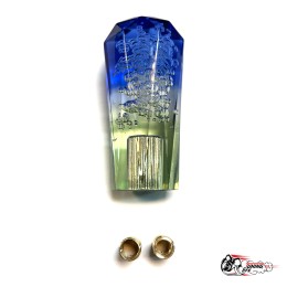 Насадка на ручку КПП дрифтовая 10см 3 цвета кристалл (синий белый зеленый)