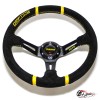 Руль МОМО дрифтинг вынос замша желтые полоски