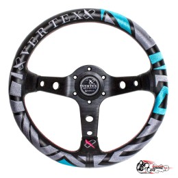 Руль VERTEX Tiffany вынос голубой (кожа)