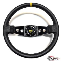 Руль OMP вынос кожа желтая полоска двухспицевый