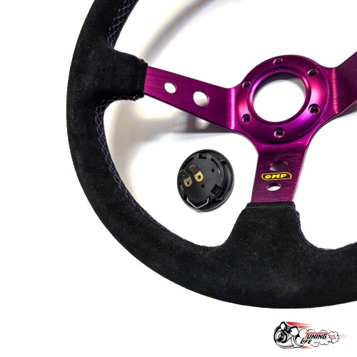 Руль OMP фиолетовый вынос замша
