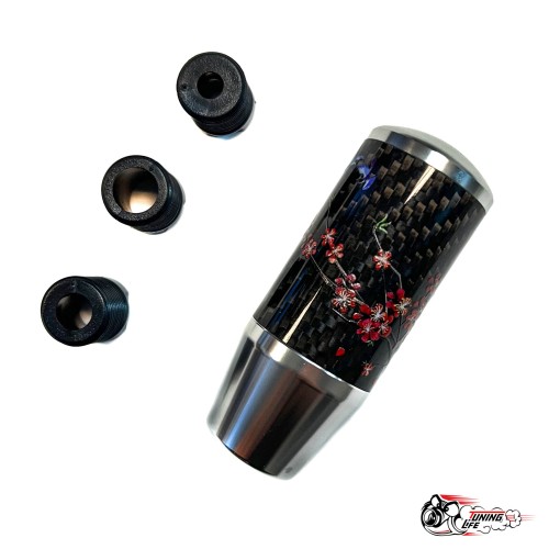 Насадка на ручку КПП мейхуа на фоне карбон темно-серая 8,5см