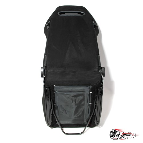 Сиденье с рег. спинкой ( ковш ) Recaro-500 купэ черный замша